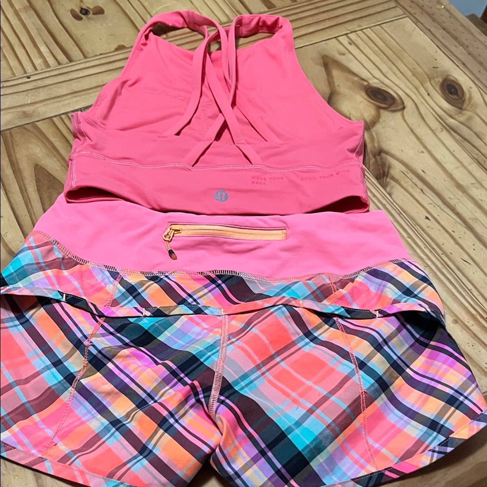 SET Lululemon Energy High- Neck Line Bra *Motif Speed/Short *2-way Stretch - Picture 4 of 10